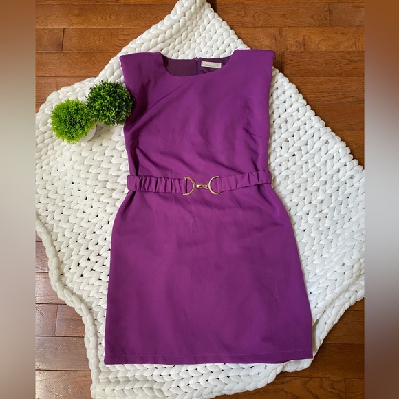 Sublini NWT  Women's Shoulder Pad Tank Dress Sleeveless/ Purple Size M . - Picture 13 of 13